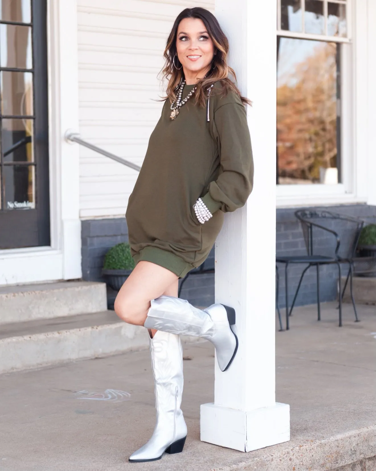 Uptown Lady Dark Olive Tunic