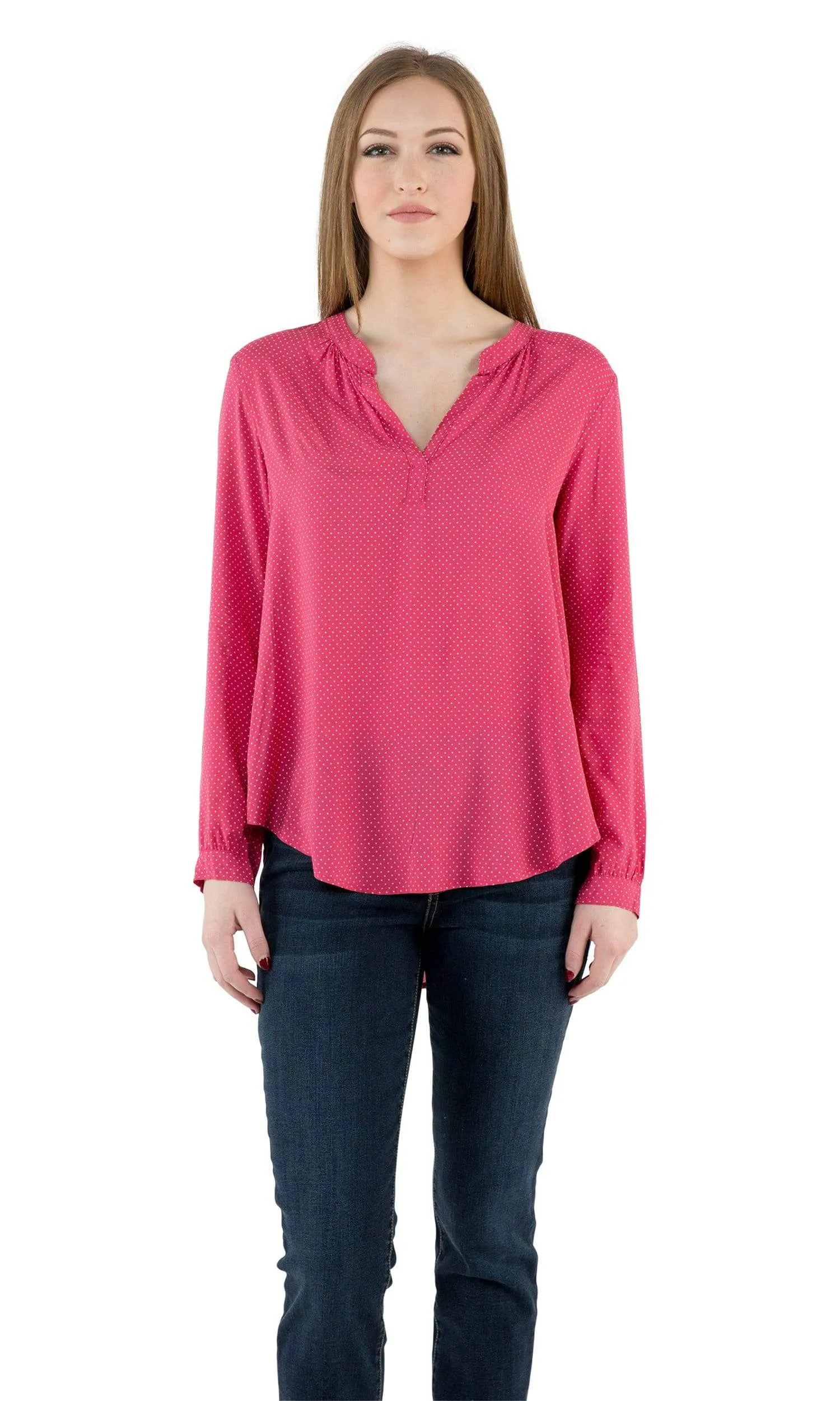 Velvet by Graham & Spencer Jena Henley High Low Blouse