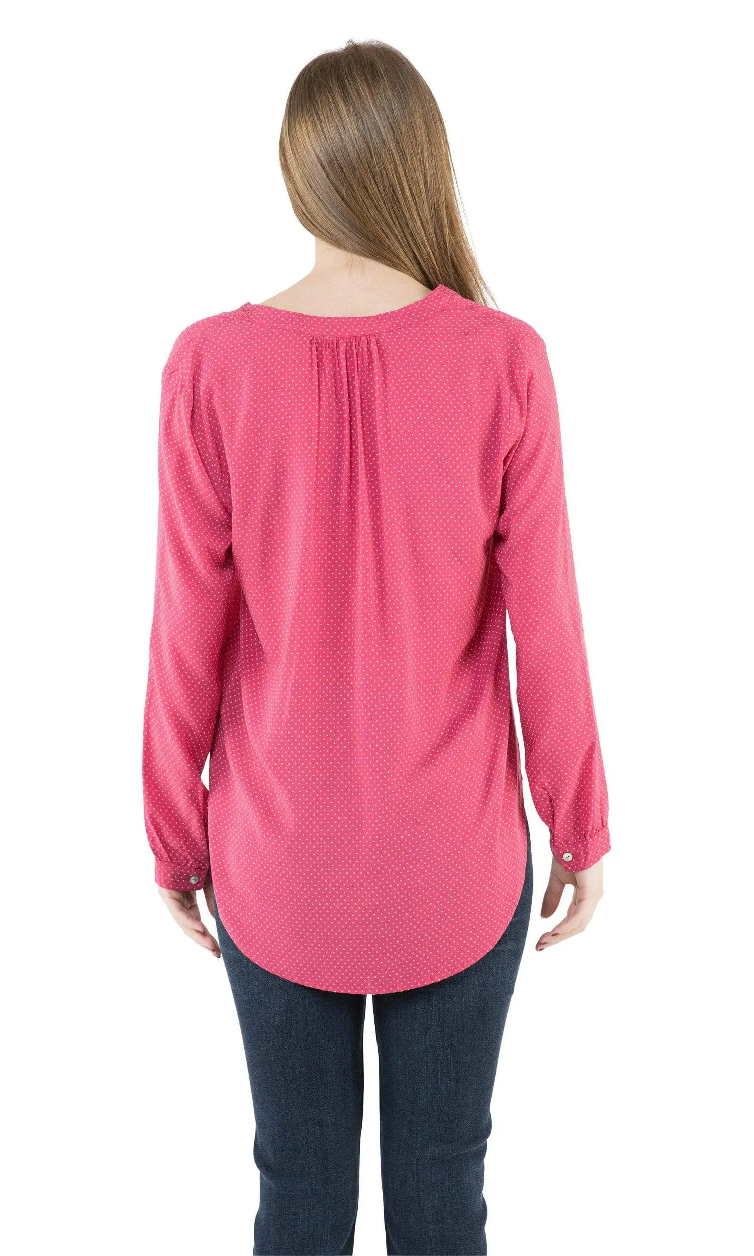 Velvet by Graham & Spencer Jena Henley High Low Blouse