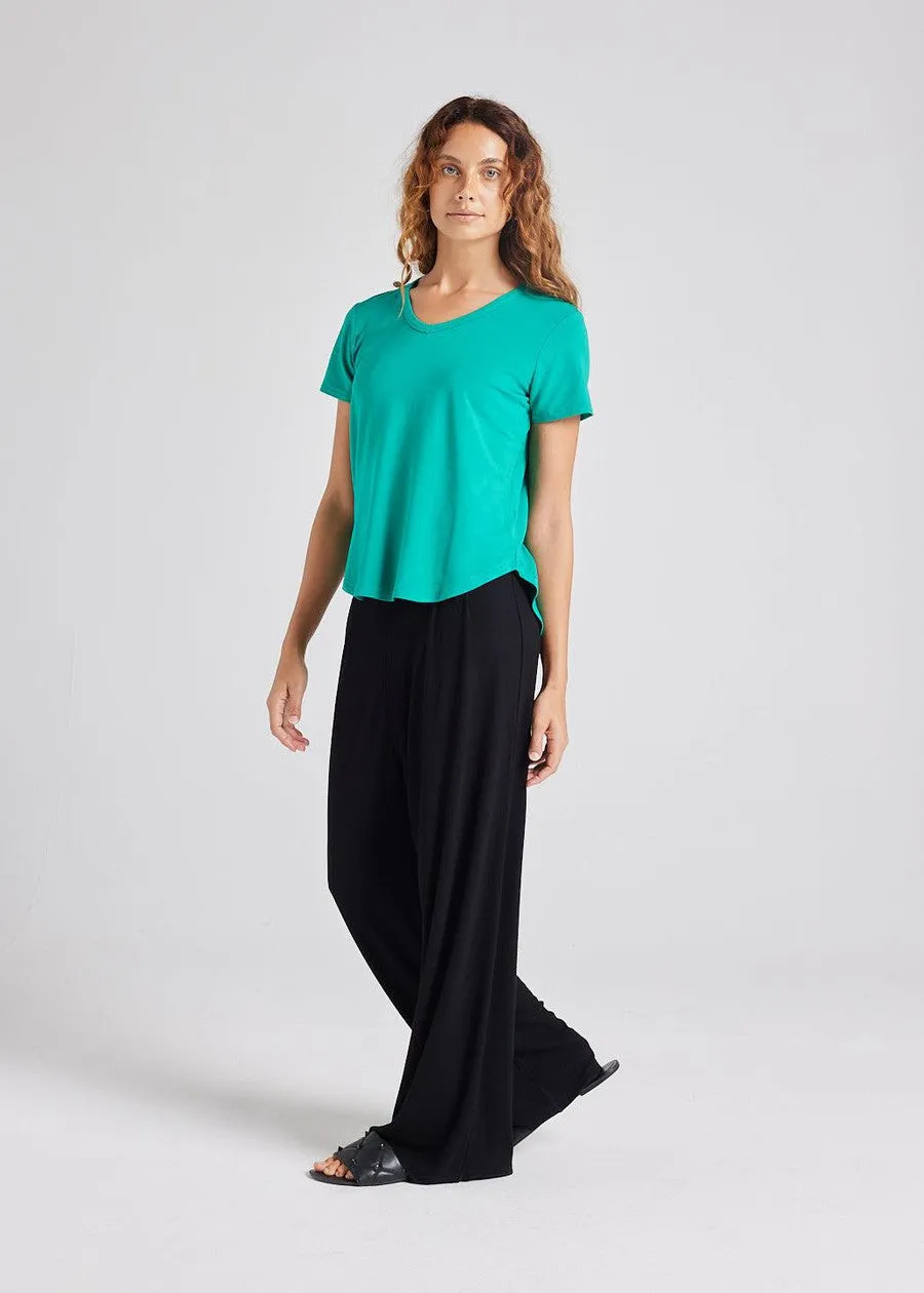 Veronica Bamboo V-Neck T-Shirt - Emerald Green