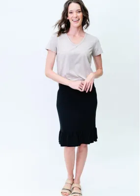 Veronica Bamboo V-Neck T-Shirt - Linen