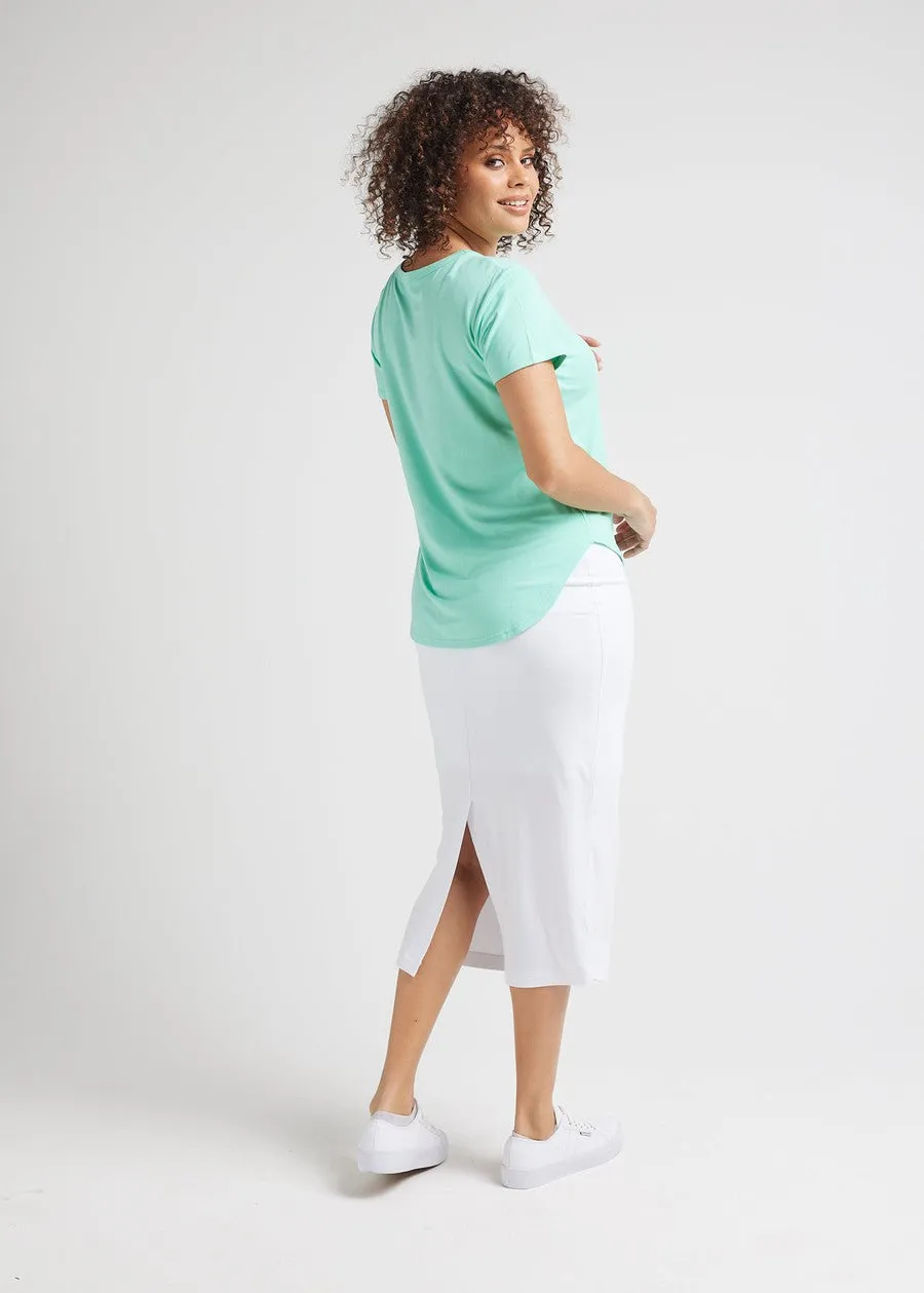 Veronica Bamboo V-Neck T-Shirt - Mint