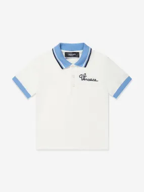 Versace Baby Boys Logo Polo Shirt in White