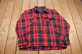 Vintage 1990s Woodland Lined Plaid Button Up Shirt