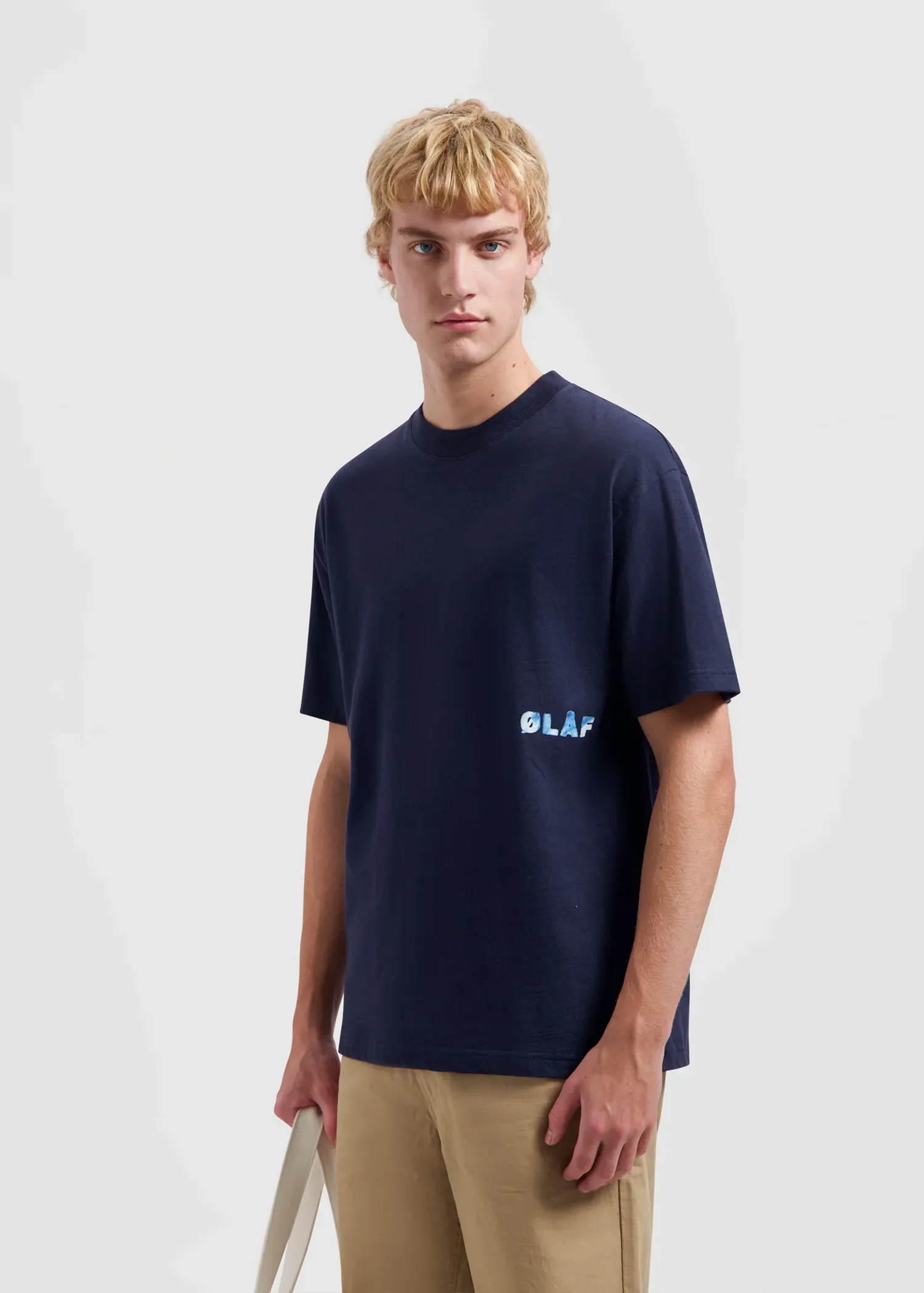 WATERCOLOR LOGO SLUB TEE NAVY