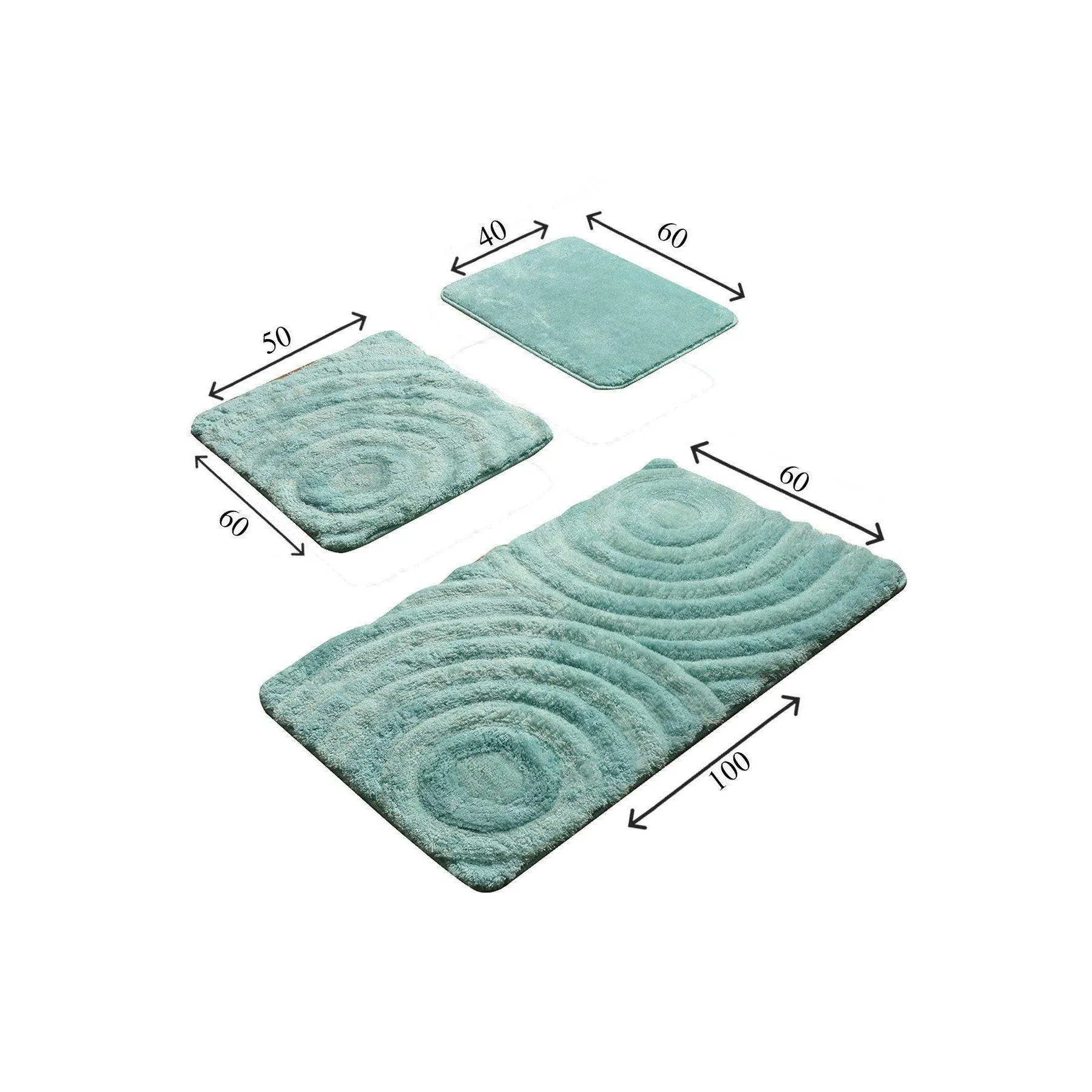 Wave - Mint 3  Bath Mat