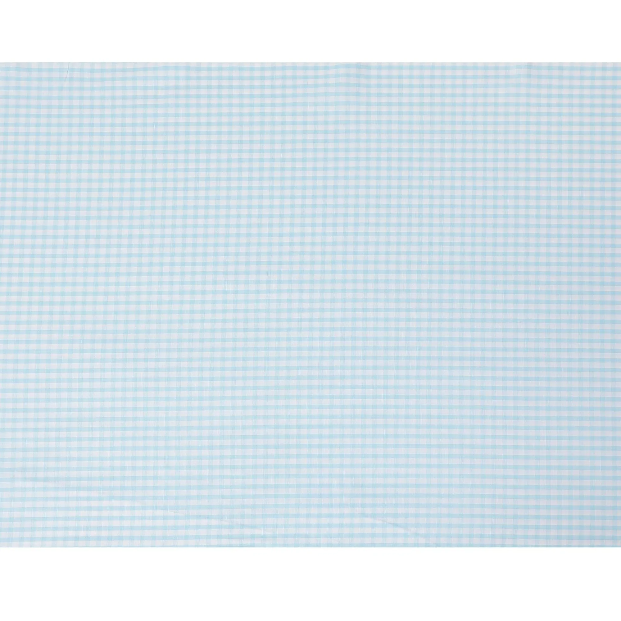 White Premium 100% cotton shirting fabric with turquoise blue print in checks design-D16843