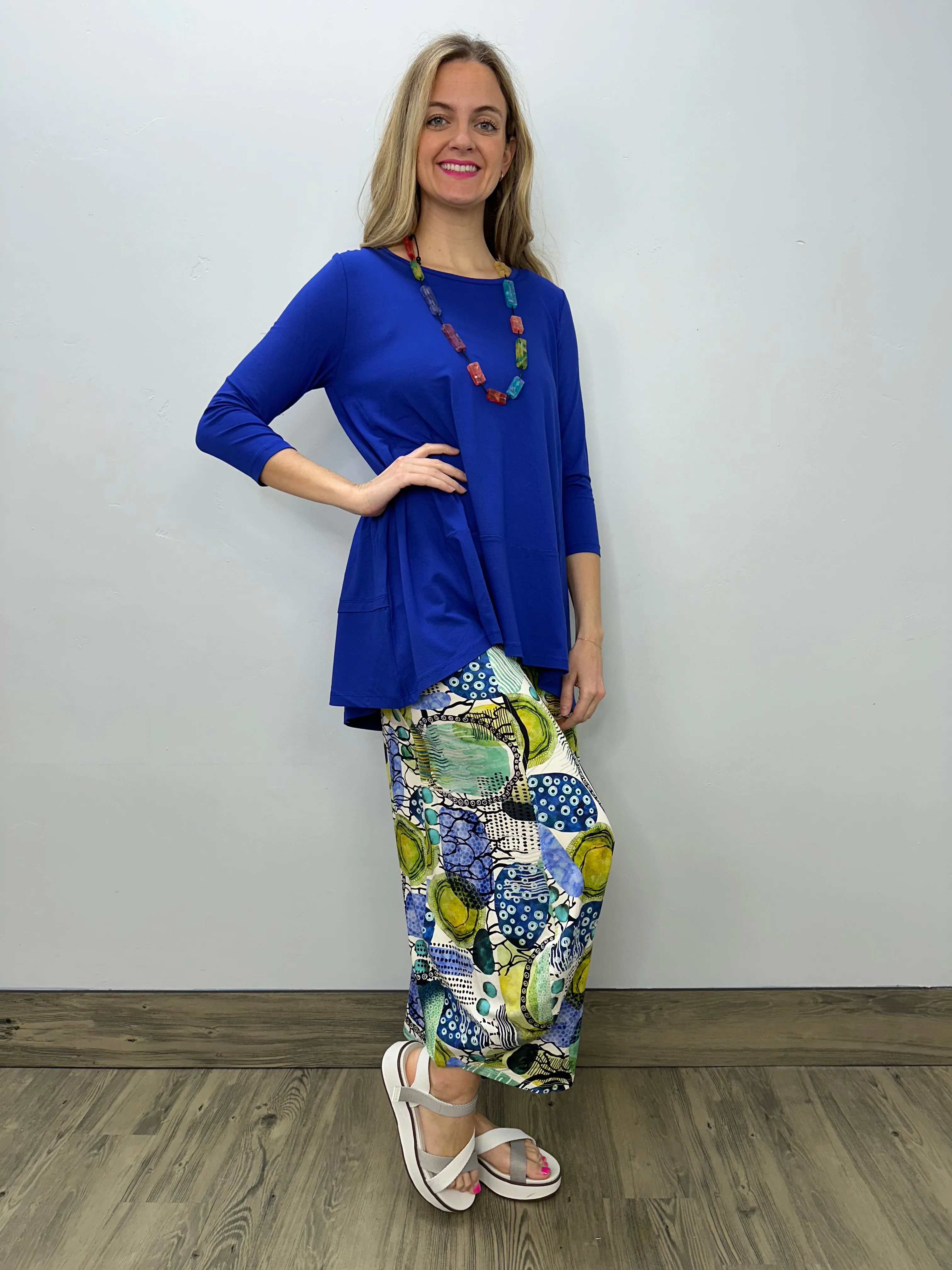 Wisteria Blue 3/4 Sleeve Tunic