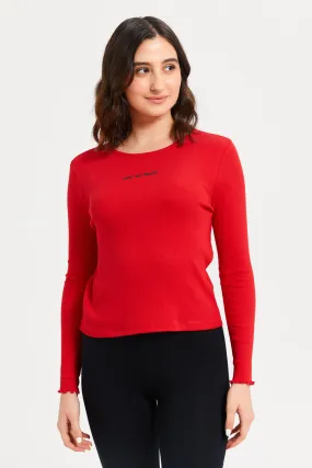 Women Red Not So Basic T-Shirt