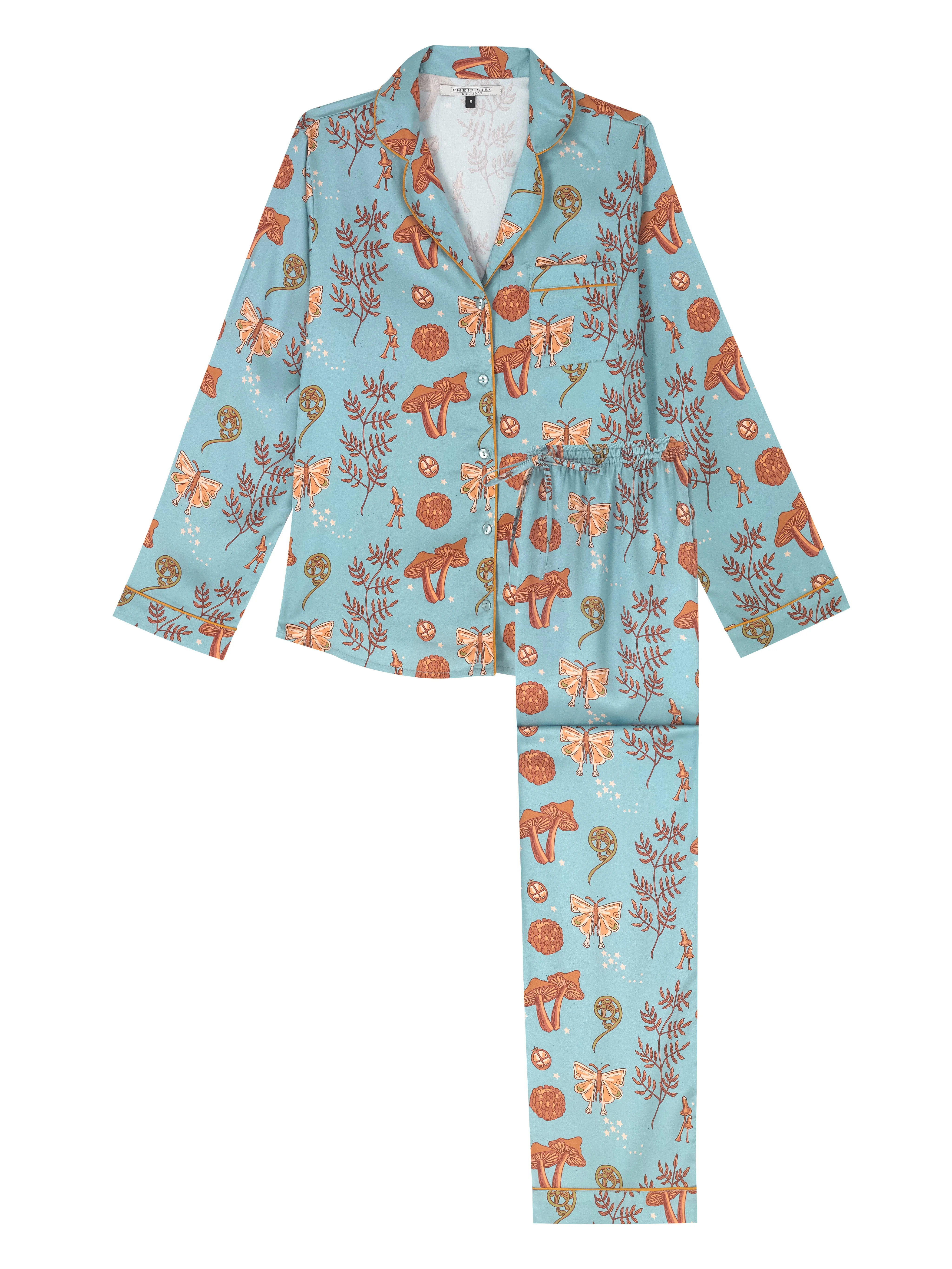 Womens Satin Traditional Pyjamas Autumn