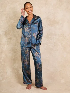 Womens Satin Traditional Pyjamas Pegasus