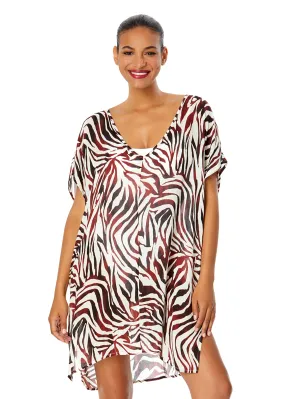 Women's Tiger Dance Easy Tunic Swimsuit Cover Up