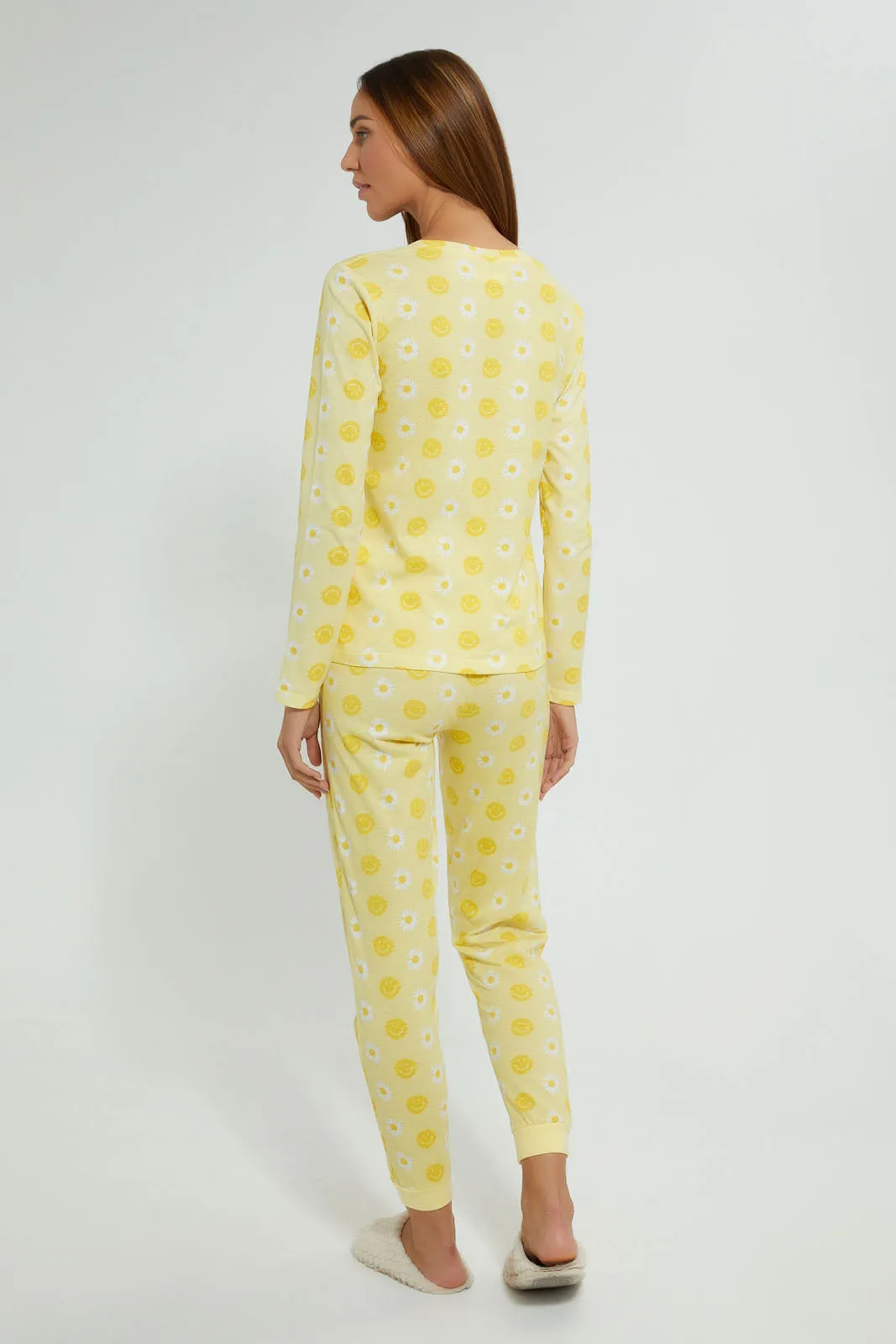 Yellow All-Over Print Pyjama Set (2 Piece)
