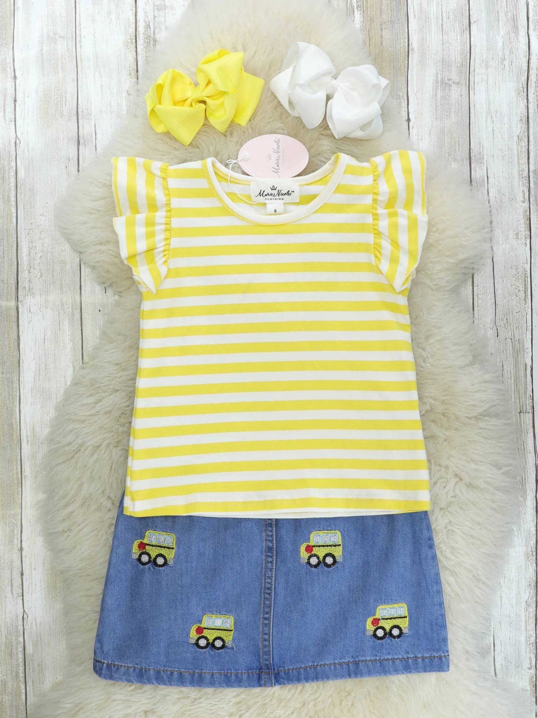 Yellow Bus Denim Overall Dress