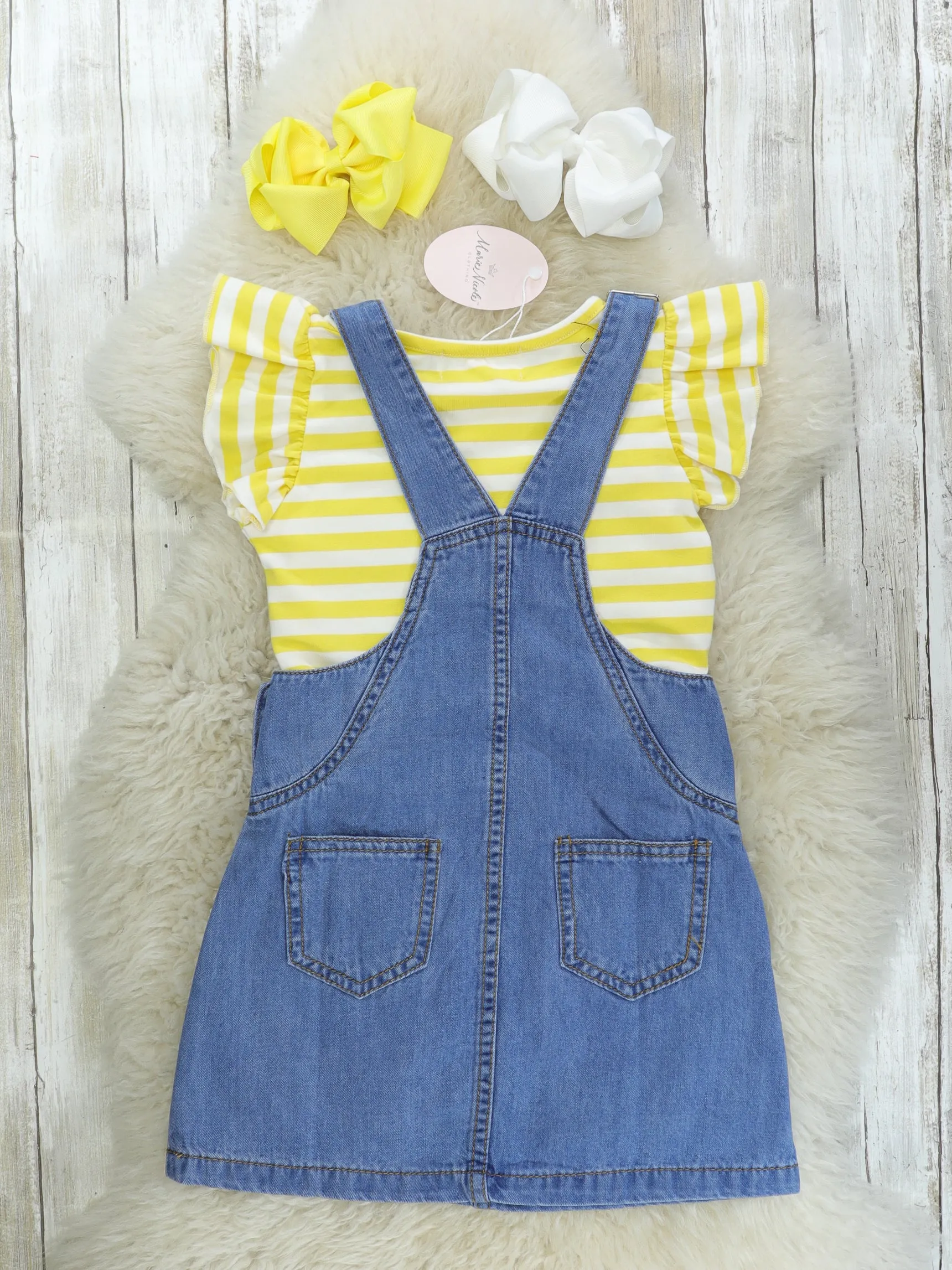 Yellow Bus Denim Overall Dress